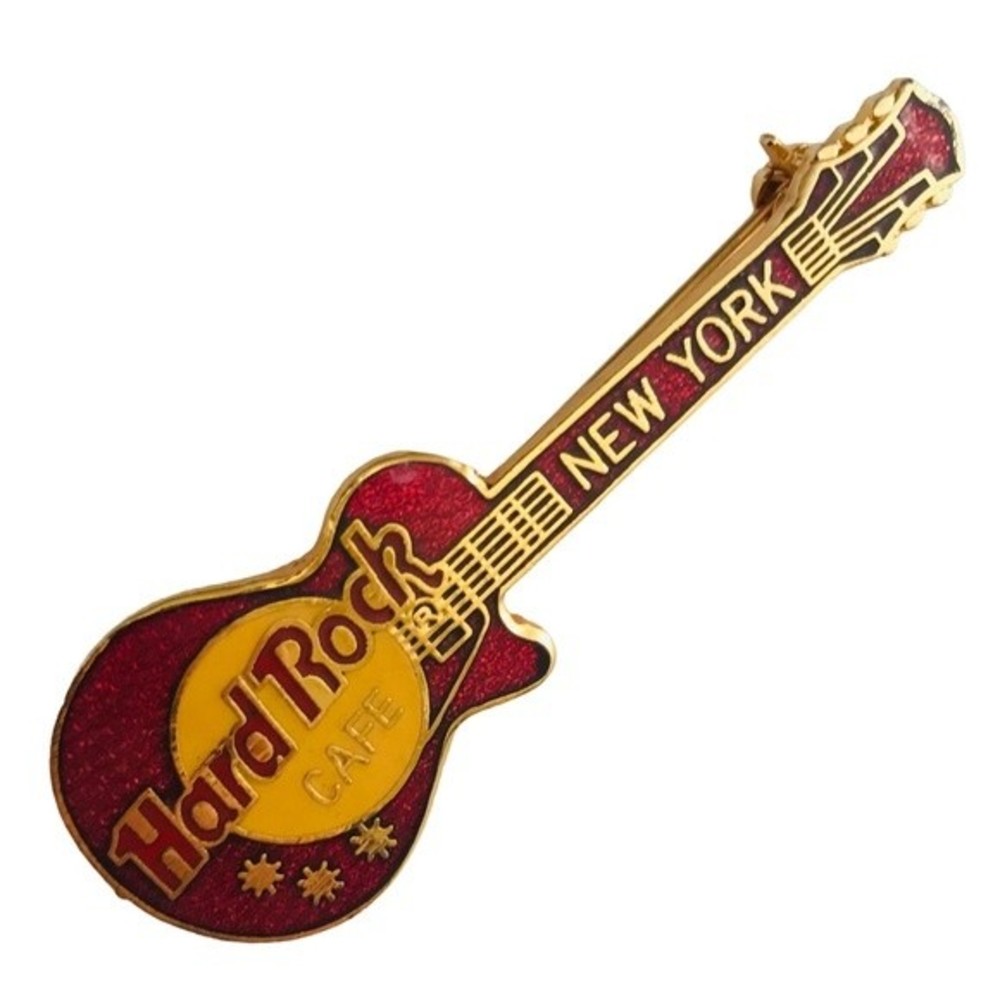Vintage Hard Rock Cafe New York Gibson Guitar Pin Brooch